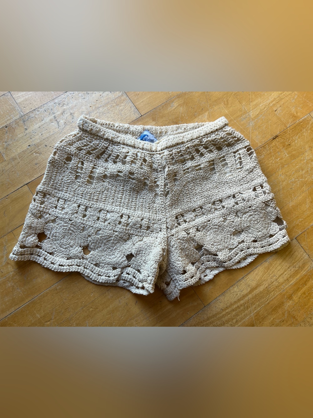 4 Splash beach lifestyle Cream Crochet Knit Short